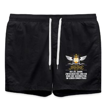 die 25 Jahre zwischen 50 und 60 Geburtstag - Badeshorts - Schwarz - Vorne - AI Model Male 185 light (185cm)