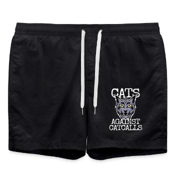Chats contre Catcalls Chats Catcalling Féministe - Short de bain - noir - Devant - AI Model Male 185 light (185cm)
