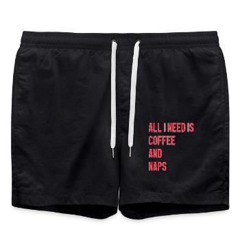 All I Need Is Coffee Naps - Badeshorts - Schwarz - Vorne - AI Model Male 185 light (185cm)