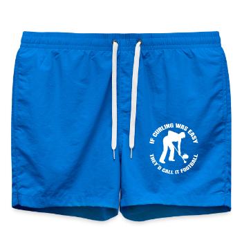 Curling Stone Curl Cadeau Curler Curler Curling Stone - Short de bain - cobalt blue - Devant