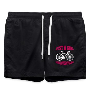 Fahrrad Frau Radfahren Mädchen Mountainbike Radeln - Badeshorts - Schwarz - Vorne - AI Model Male 185 light (185cm)