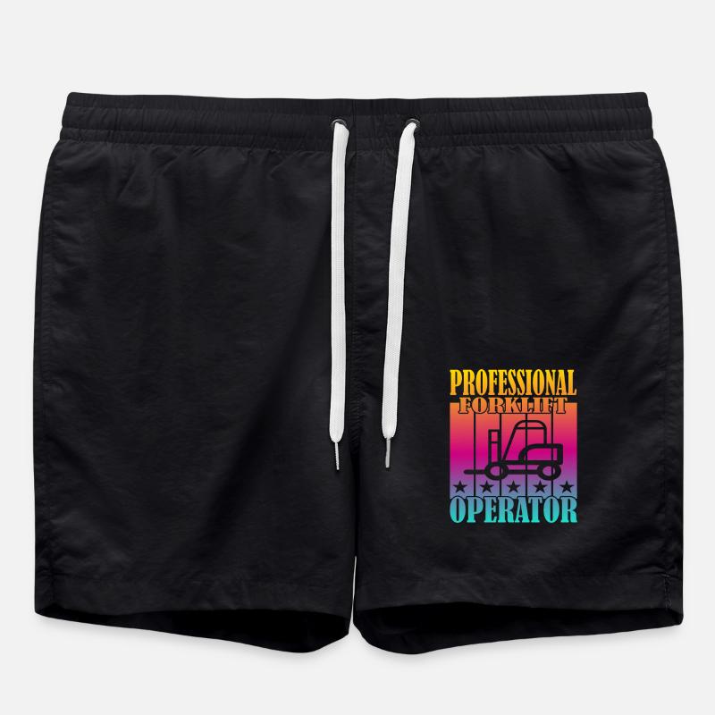 Professional Forklift Operator - Swim Trunks - black