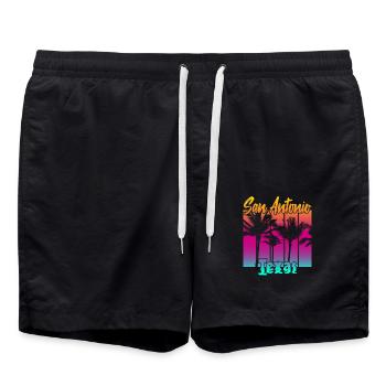 San Antonio Texas - Badeshorts - Schwarz - Vorne - AI Model Male 185 light (185cm)