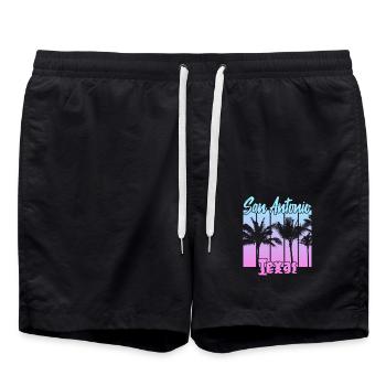 San Antonio Texas - Badeshorts - Schwarz - Vorne - AI Model Male 185 light (185cm)