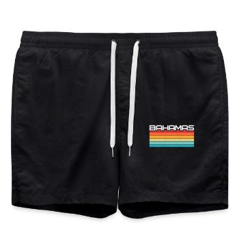 Vintage Holiday Trip Caraïbes Bahamas - Short de bain - noir - Devant - AI Model Male 185 light (185cm)