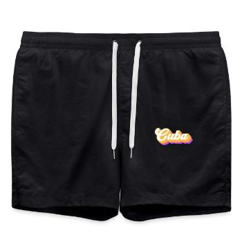 Vintage Voyage de vacances Caraïbes Cuba - Short de bain - noir - Devant - AI Model Male 185 light (185cm)