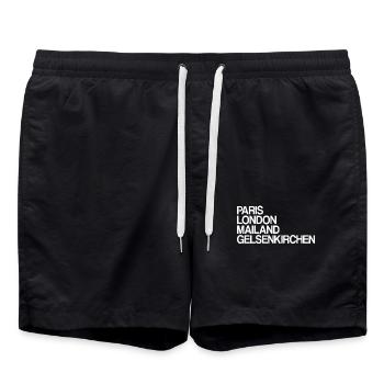 Gelsenkirchen Paris London Milan Gelsenkirchener - Swim Trunks - black - Front - AI Model Male 185 light (185cm)