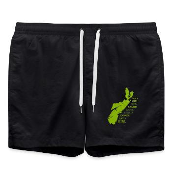 GOWILD - Just a girl who loves Nova Scotia - Swim Trunks - black - Front - AI Model Male 185 light (185cm)