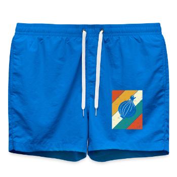 Onion Lover Retro Vegetables Vegan Gift idea - Swim Trunks - cobalt blue - Front
