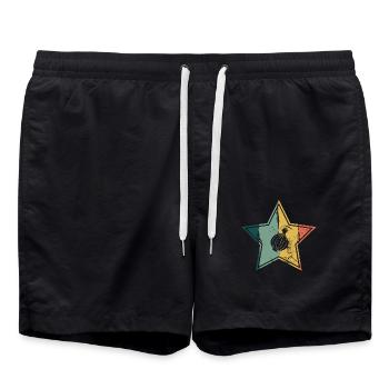 Onion Lover Retro Vegetables Vegan Gift idea - Badeshorts - Schwarz - Vorne - AI Model Male 185 light (185cm)