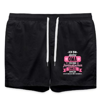 Stolze Oma von einem fantastischen Enkel Oma - Badeshorts - Schwarz - Vorne - AI Model Male 185 light (185cm)