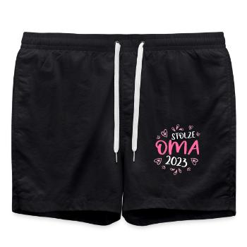 stolze Oma 2023 Omi Gandma witziges lustiges Oma - Badeshorts - Schwarz - Vorne - AI Model Male 185 light (185cm)