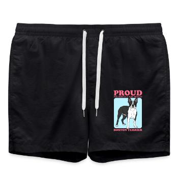 Boston Terrier Mom Dogs Dog Owner Gift - Swim Trunks - black - Front - AI Model Male 185 light (185cm)