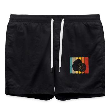 Lemon Fruit Lover Retro Lemonade Gift idea - Swim Trunks - black - Front - AI Model Male 185 light (185cm)