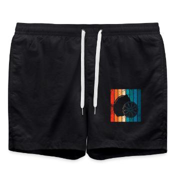 Lemon Fruit Lover Retro Lemonade Gift idea - Badeshorts - Schwarz - Vorne - AI Model Male 185 light (185cm)