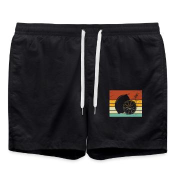 Lemon Fruit Lover Retro Lemonade Gift idea - Swim Trunks - black - Front - AI Model Male 185 light (185cm)