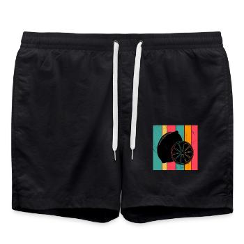 Lemon Fruit Lover Limonade rétro Idée cadeau - Short de bain - noir - Devant - AI Model Male 185 light (185cm)