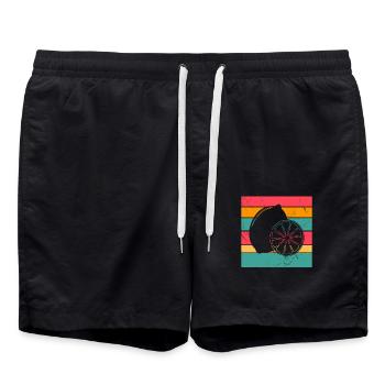 Lemon Fruit Lover Retro Lemonade Gift idea - Swim Trunks - black - Front - AI Model Male 185 light (185cm)
