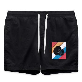 Lemon Fruit Lover Retro Lemonade Gift idea - Swim Trunks - black - Front - AI Model Male 185 light (185cm)