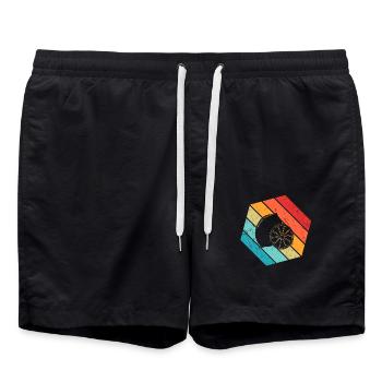 Lemon Fruit Lover Retro Lemonade Gift idea - Badeshorts - Schwarz - Vorne - AI Model Male 185 light (185cm)