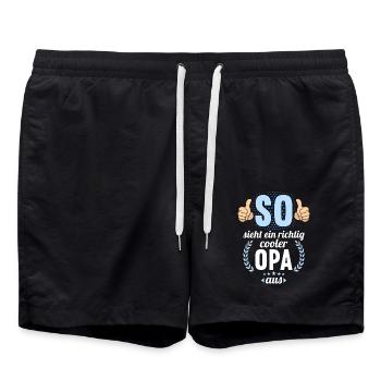 So sieht ein richtig cooler Opa aus - Badeshorts - Schwarz - Vorne - AI Model Male 185 light (185cm)