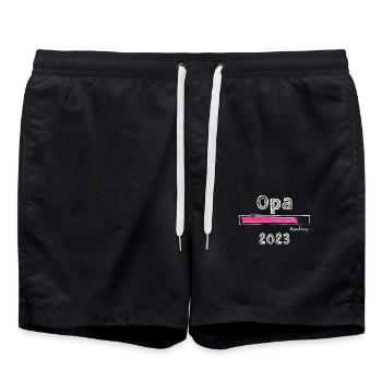 Opa 2023 loading Opi Grandpa witziges lustiges Opa - Badeshorts - Schwarz - Vorne - AI Model Male 185 light (185cm)