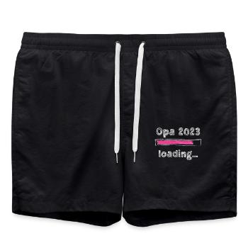 Opa 2023 loading Opi Grandpa witziges lustiges Opa - Badeshorts - Schwarz - Vorne - AI Model Male 185 light (185cm)