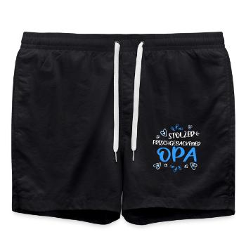 Stolzer frischgebackener Opa - Badeshorts - Schwarz - Vorne - AI Model Male 185 light (185cm)