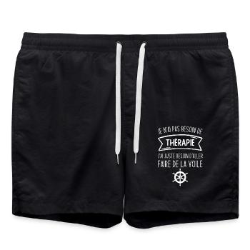 J'ai juste besoin d'aller faire de la voile - Short de bain - noir - Devant - AI Model Male 185 light (185cm)