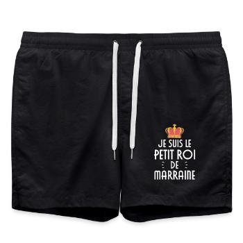 Je Suis Le Petit Roi De Marraine - Short de bain - noir - Devant - AI Model Male 185 light (185cm)
