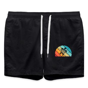 Tortue Rétro Animal Reptile de mer Idée cadeau - Short de bain - noir - Devant - AI Model Male 185 light (185cm)