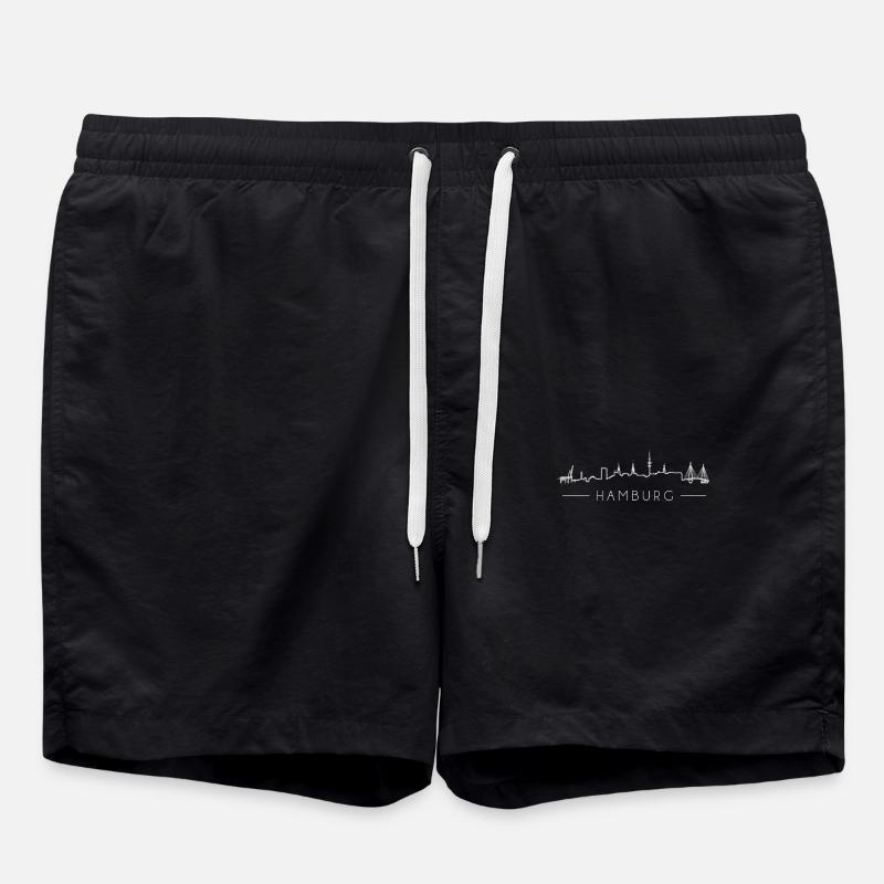 Hamburg Skyline - Swim Trunks - black