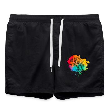 Chameleon Rétro - Short de bain - noir - Devant - AI Model Male 185 light (185cm)