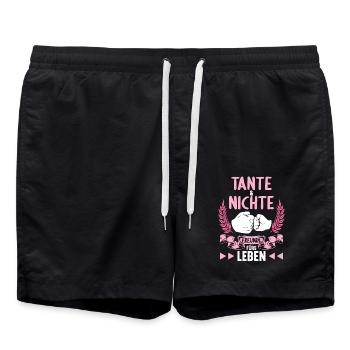 Tante und Nichte Freunde fürs Leben - Badeshorts - Schwarz - Vorne - AI Model Male 185 light (185cm)