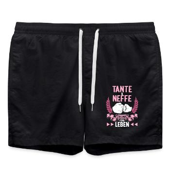 Tante und Neffe Freunde fürs Leben - Badeshorts - Schwarz - Vorne - AI Model Male 185 light (185cm)