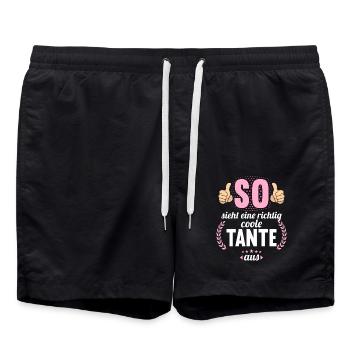 So sieht eine richtig coole Tante aus - Badeshorts - Schwarz - Vorne - AI Model Male 185 light (185cm)