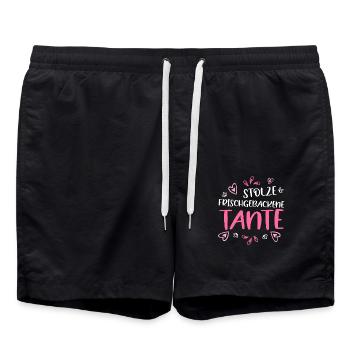 stolze frischgebackene Tante Nichte - Badeshorts - Schwarz - Vorne - AI Model Male 185 light (185cm)