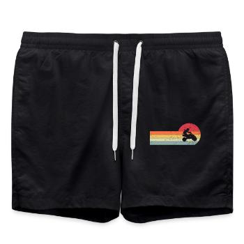 Quad ATV Offroad Quad Rider Vintage Retro - Short de bain - noir - Devant - AI Model Male 185 light (185cm)
