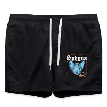 Sphynx Cat Cat Owner Cat Owner Gift - Swim Trunks - black - Front - AI Model Male 185 light (185cm)