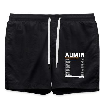 Admin Daily Funny Admin - Short de bain - noir - Devant - AI Model Male 185 light (185cm)