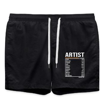Artistes du jour Drôle d’artiste - Short de bain - noir - Devant - AI Model Male 185 light (185cm)
