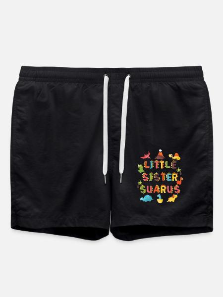 Sister Saurus | Dinosaur Birthday | - Swim Trunks - black