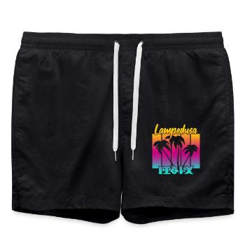 Lampedusa Italy - Badeshorts - Schwarz - Vorne - AI Model Male 185 light (185cm)