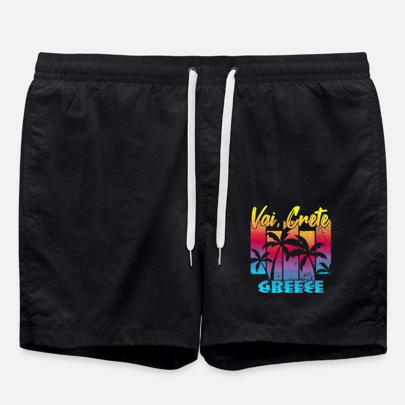 Vai Crete Greece - Swim Trunks - black