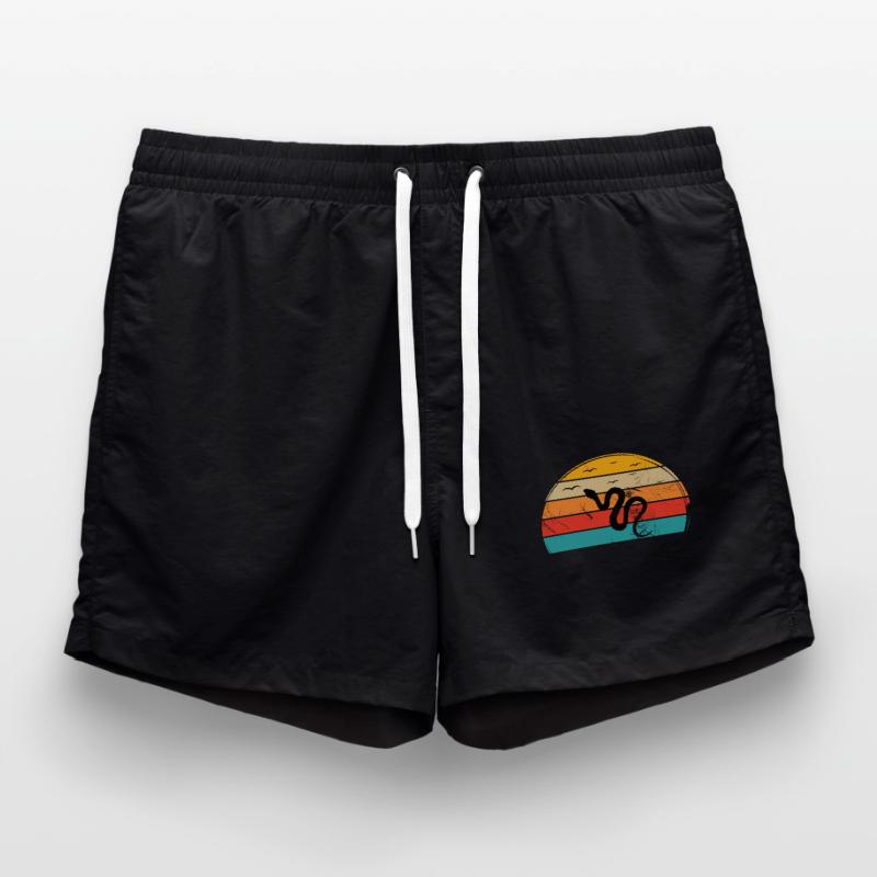Snake Retro Reptile Python Gift idea Swim Trunks