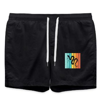 Snake Retro Reptile Python Gift idea - Swim Trunks - black - Front - AI Model Male 185 light (185cm)