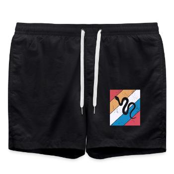 Snake Retro Reptile Python Gift idea - Swim Trunks - black - Front - AI Model Male 185 light (185cm)