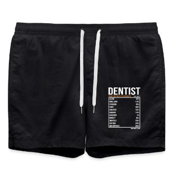 Dentist Daily Values Funny Dentist - Swim Trunks - black - Front - AI Model Male 185 light (185cm)