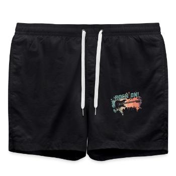Rock on Music Style Genre Guitare Rock Band - Short de bain - noir - Devant - AI Model Male 185 light (185cm)