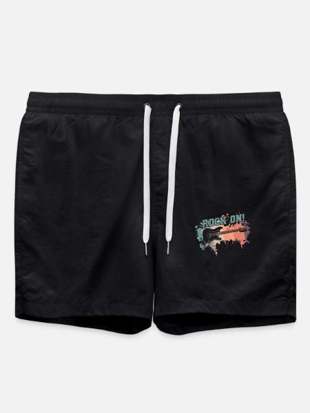 Rock on Musikstil Genre Gitarre Rockband - Badeshorts - Schwarz